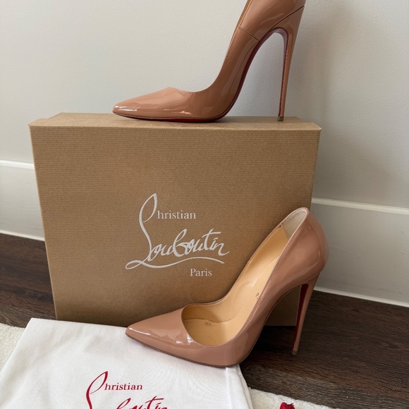 Christian Louboutin So Kate Beige Patent 120 Heels - Picture 4 of 9